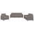 Set de canapea cu perne, 3 piese, gri taupe, material textil GartenMobel Dekor