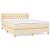 Pat box spring cu saltea, crem, 140x200 cm, textil GartenMobel Dekor