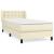 Pat box spring cu saltea, crem, 90x190 cm, piele ecologică GartenMobel Dekor