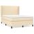 Pat box spring cu saltea, crem, 140x200 cm, textil GartenMobel Dekor