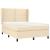 Pat box spring cu saltea, crem, 140x200 cm, textil GartenMobel Dekor