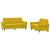 Set de canapele cu perne, 2 piese, galben, catifea GartenMobel Dekor