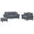 Set canapea cu perne, 3 piese, gri închis, catifea GartenMobel Dekor