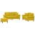 Set de canapele cu perne, 3 piese, galben, catifea GartenMobel Dekor