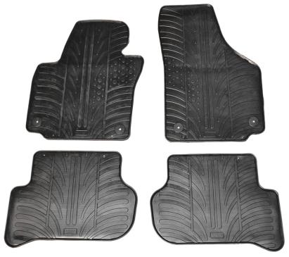 Set covorașe auto cauciuc Skoda Yeti 2009-2013, negre, Gledring, 4 piese