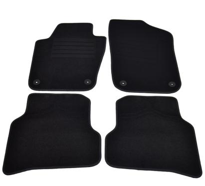 Covorașe mocheta dedicate VW Polo 3/5 uși 2009-, negre, set 4 piese