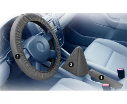 Set huse protecție auto pentru service, 3 piese pentru volan, schimbător și frână