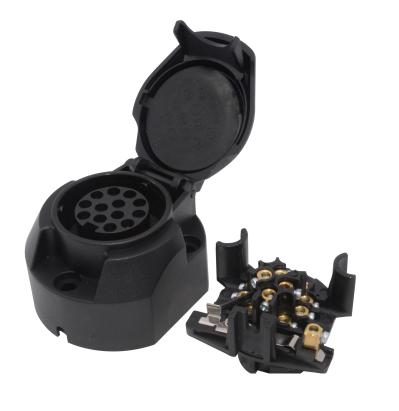 Priza remorca auto 12V 13 pini tip Jager cu carcasa PVC, fara garnitura