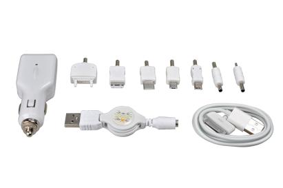 Incarcator auto USB Automax 12V cu 7 adaptoare pentru telefoane mobile