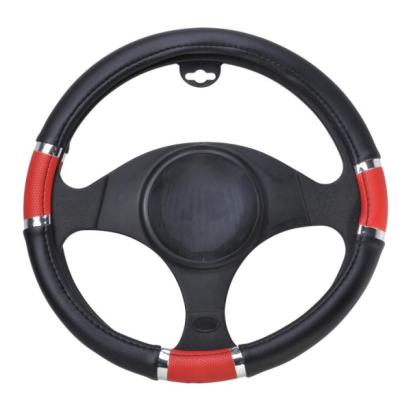 Husă volan Chrome Ring Red din material cauciucat, 37-39 cm