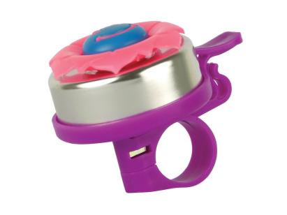 Claxon bicicletă Flower Girl roz, sonerie decorativă pentru copii