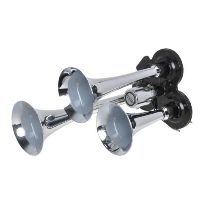 Claxon auto cromat Automax 12/24V cu 3 tonuri, pentru compresor, 1 buc