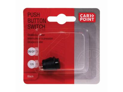 Întrerupător auto Carpoint 12V 20A rotund, cu revenire, negru 16,10 mm