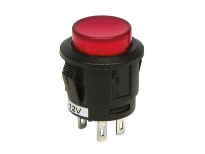 Intrerupator auto Carpoint 12V 20A rosu, rotund 16,10 mm, cu revenire