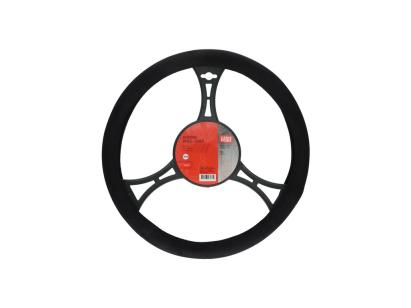 Husa volan Carpoint neagra, aspect piele intoarsa, 37-39 cm