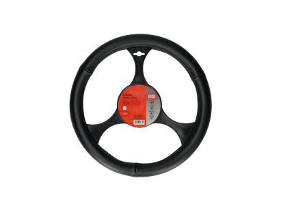 Husă volan din piele neagră Carpoint, pentru diametru 37-39 cm