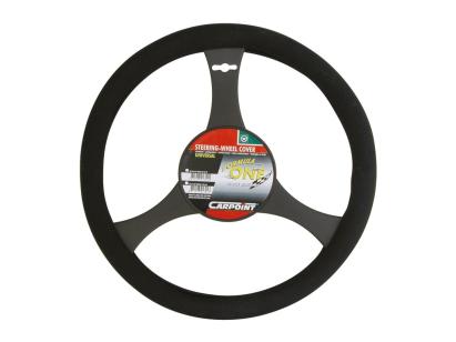 Husa volan Carpoint 35 cm, neagra, cauciucata cu finisaj textil