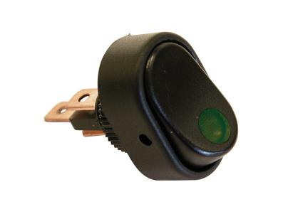 Intrerupator auto Carpoint 12V 30A cu LED verde, 3 pini, 31,20 x 20 mm