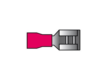 Set 10 papuci electrici mama Carpoint 6,3x0,8 mm, rosii, lungime 21 mm