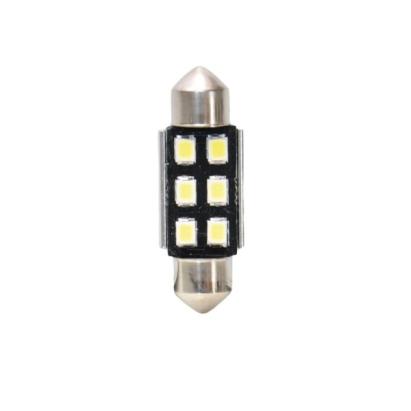Set 2 becuri LED auto sofit C10W T11x36 mm Canbus, alb, 6 LED, 12V-15V