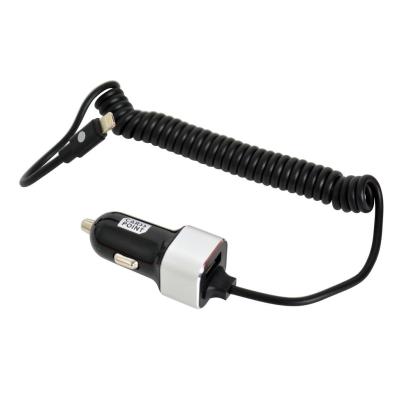 Încărcător auto Carpoint 4.8A cu cablu hibrid MicroUSB și 8pin, 150 cm