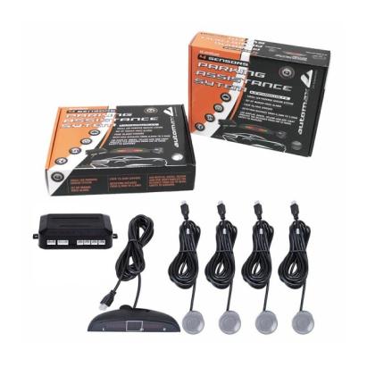 Senzori de parcare Automax cu afisaj LED si semnalare acustica, 4 senzori argintii