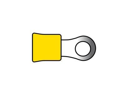 Papuci electrici izolati cu inel 4,3 mm, galbeni, 10 bucati, Carpoint