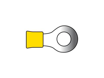 Papuci electrici izolati cu inel 6,4 mm galben, 32,5 mm, set 10 Carpoint