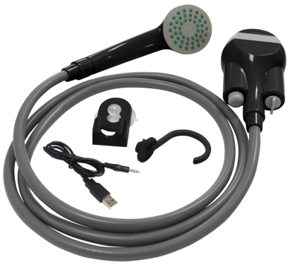 Dus camping portabil Streetwize cu baterie USB 2200mAh si furtun 1.8 m