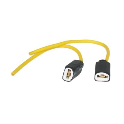 Mufă ceramică pentru bec H3 cu cablu 15 cm, conector soclu auto