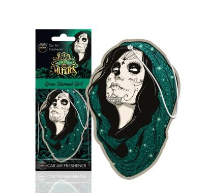 Odorizant auto pentru oglinda AROMA CAR Muertos Green Diamond Girl