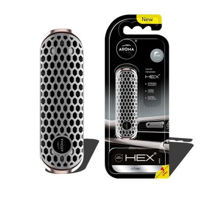 Odorizant auto pentru grila ventilatie Aroma Fancy Shapes Hex Silver