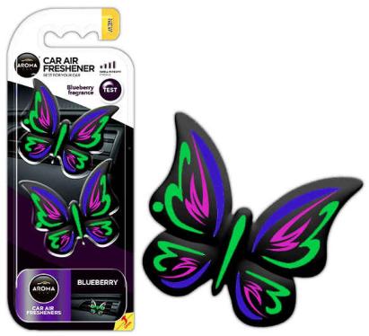 Odorizant auto fluture Blueberry pentru oglinda, bord sau casa
