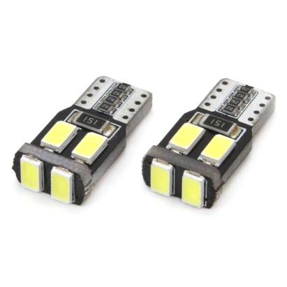 Bec de poziție LED T10 W5W 12V, 6 SMD 5730 alb, AMIO, set 2 buc