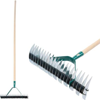 Greblă pentru gazon Strend Pro, 11/21 dinți, aerare și scarificare, coadă din lemn