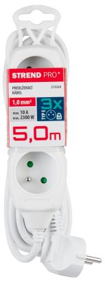 Kábel DG-F803B L-5 m, predlžovací, biely, 3x zásuvka, new edition