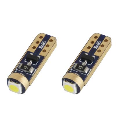 Set 2 becuri auto LED T5 Amio 12V W2x4.6d cu SMD 3030, lumină albă