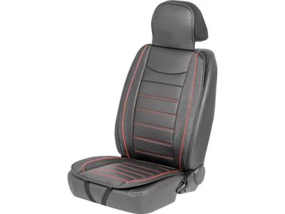 Husa protectie scaun auto Carpoint Genoa, negru cu dunga rosie, 1 buc