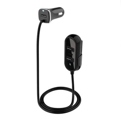 Incarcator auto 12V cu cablu extensie 1,5 m, 3x USB si 1x USB-C
