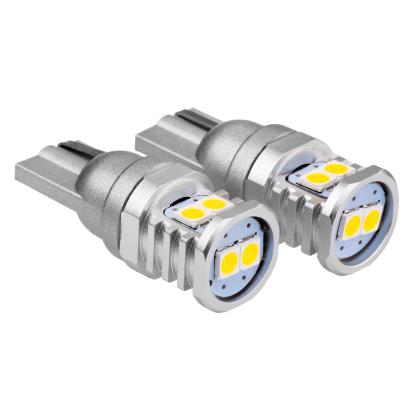 Bec LED T10 Canbus W5W/W10W 12V/24V, 6x3030 SMD alb, AMIO, set 2 buc