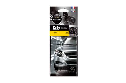 Odorizant auto Aroma City Card Black, parfum persistent pana la 7 saptamani