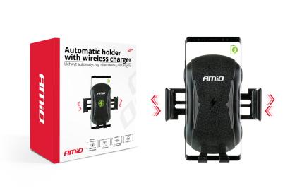 Suport telefon automat cu incarcare wireless, pentru smartphone cu tehnologie incarcare QI , micro USB, AMIO PHW-02