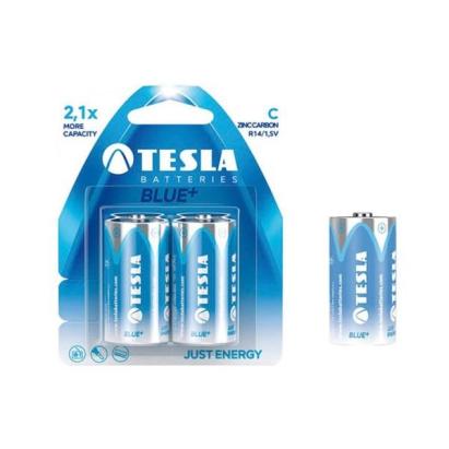 Baterii R14 C 1,5V Tesla Blue Zinc-Carbon, set 2 bucati