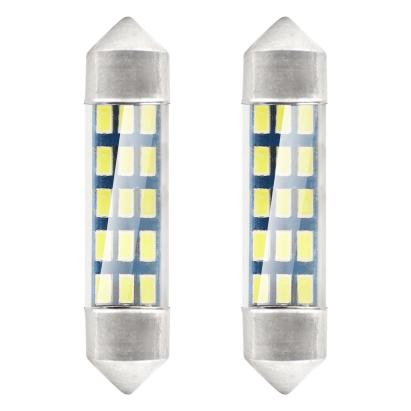Set 2 becuri auto LED AMIO C5W Festoon 39mm, 12V, 15 SMD, alb rece