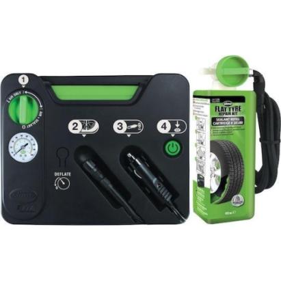 Compresor auto 12V cu spumă pentru pană Flat Tire Slime