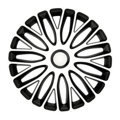 Set 4 capace roti 16 inch Mugello alb-negru pentru jante din otel