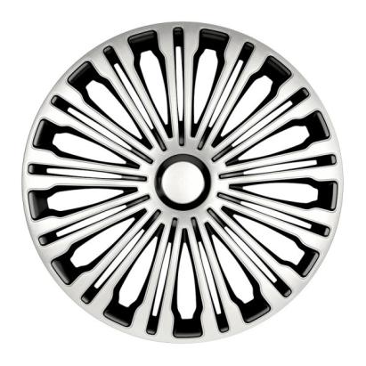 Set 4 capace roti 17 inch Volante negru argintiu pentru jante otel