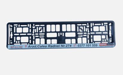 Suport număr înmatriculare personalizat RapidAuto 52x11 cm, Arad