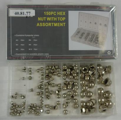 Set piulite cu cap plin 150 piese, 6 marimi M3-M10, in cutie organizatoare