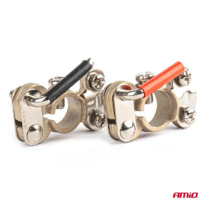 Set borne baterie din alamă 600A cu decuplare rapidă, 2 buc, AMIO